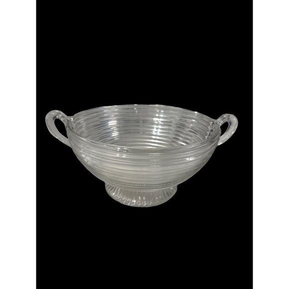 Anchor Hocking Other - Vintage 1938-43 Anchor Hocking clear Manhattan large footed fruit bowl FLAW